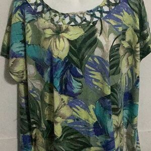 Floral Print Women's Top Size 2X